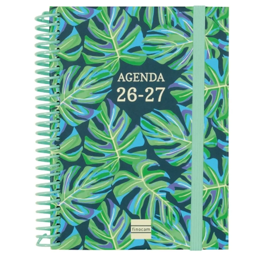 Finocam Diva Agenda Escolar 26/27 en Catalan - Semana Vista Horizontal - Formato 8º - 120x164mm - Tapas de Carton Forrado - Papel de 80g/m2 - Espiral  1