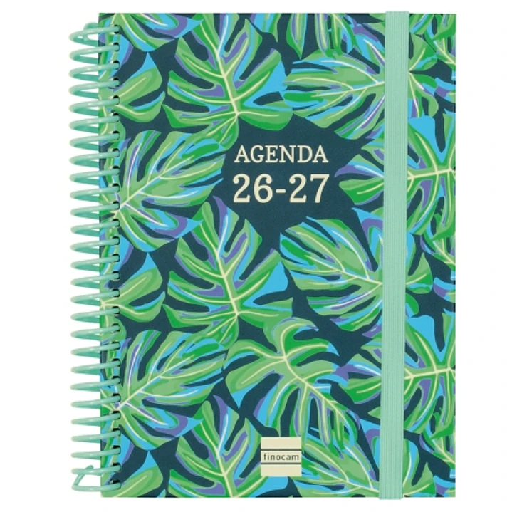 Finocam Diva Agenda Escolar 26/27 en Catalan - Semana Vista Horizontal - Formato 8º - 120x164mm - Tapas de Carton Forrado - Papel de 80g/m2 - Espiral  1