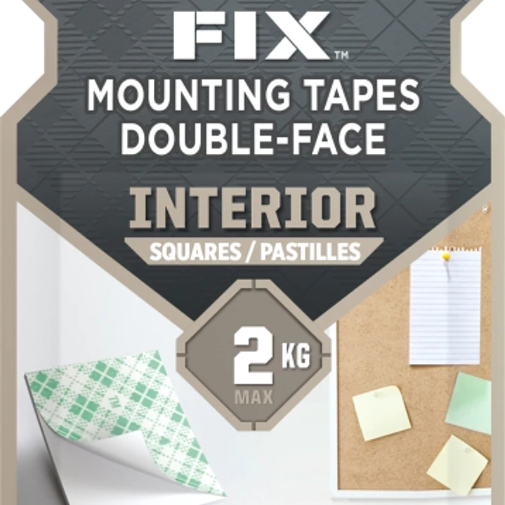 Scotch-Fix Pack de 16 Cuadrados Adhesivos de Doble Cara para Interior - 25 mm x 25mm - Color Blanco 1