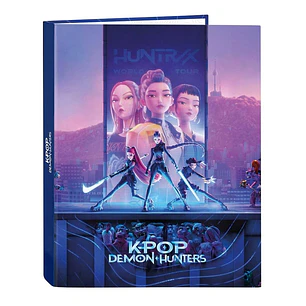 Safta K-Pop Demon Hunters Carpeta de 4 Anillas de 25mm - Formato Folio - Tapas Duras Forradas - 26.5x33x4cm - Multicolor