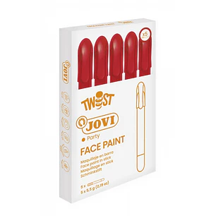 Jovi Twist Stick de Pintura de Cara - Hipoalergenico - Base Agua - Facil de Aplicar y Retirar - Gran Cubricion - Seca Rapido - sin Parabenos - Color R