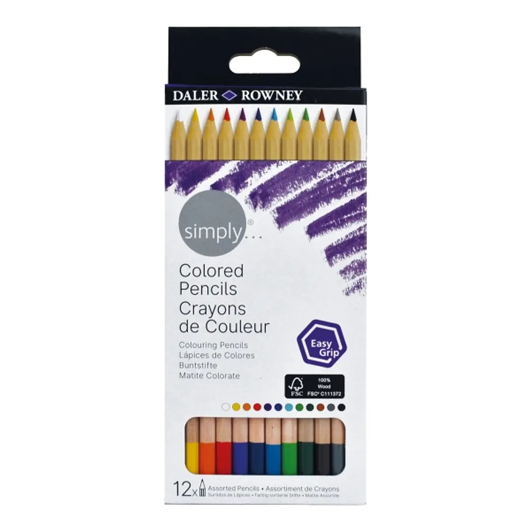 Daler Rowney Simply Pack de 12 Lapices Colores - Colores Surtidos 1