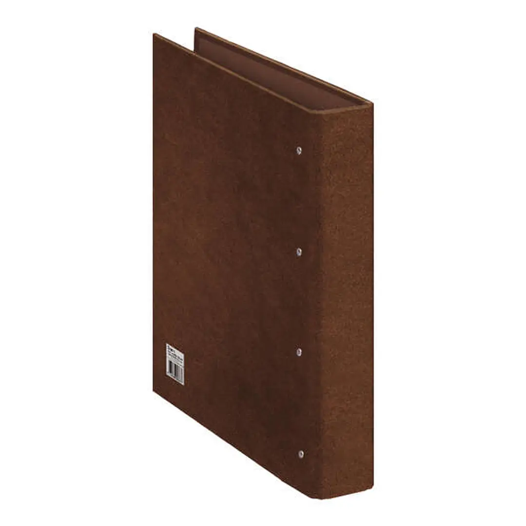 Dohe Carpeta de 4 Anillas Mixtas 40mm Folio Natural - Carton Forrado - Papel Impreso y Plastificado - Color Cuero 1