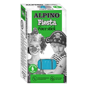 Alpino Fiesta Face Stick Pack con 6 Barritas de Pintura Facial - Sistema Retractil Giratorio - Se Lava con Agua - Testado Dermatologicamente - Color A