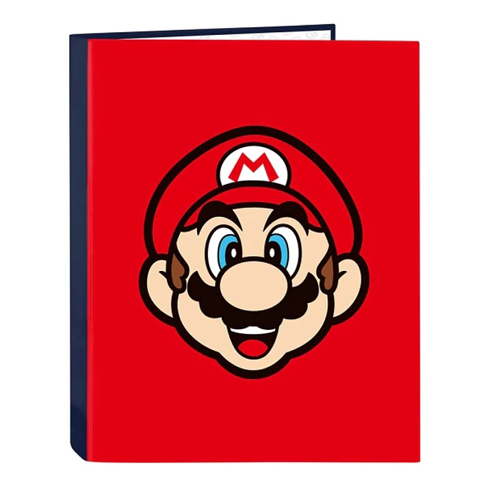 Safta Super Mario Mamma Mia Carpeta con 4 Anillas 25mm - Tapas Duras Forradas - Formato Folio - 265x40x330mm - Color Rojo 1