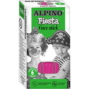 Alpino Fiesta Face Stick Pack con 6 Barritas de Pintura Facial - Sistema Retractil Giratorio - Se Lava con Agua - Testado Dermatologicamente - Color R