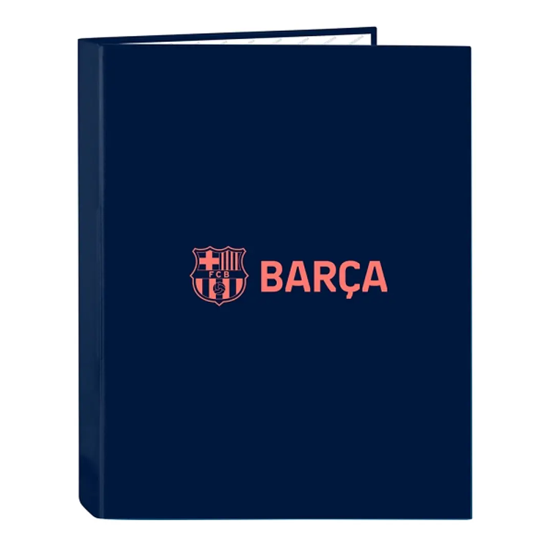 Safta F.C.Barcelona 2ª Equipacion Carpeta con 4 Anillas 25mm - Tapas Duras Forradas - Formato Folio - Resistente - 265x40x330mm - Color Azul Marino 1
