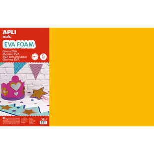 Apli Goma Eva Naranja 600x400 - 5 Hojas de Tamaño Grande y Flexible - Ideal para Manualidades y Decoracion
