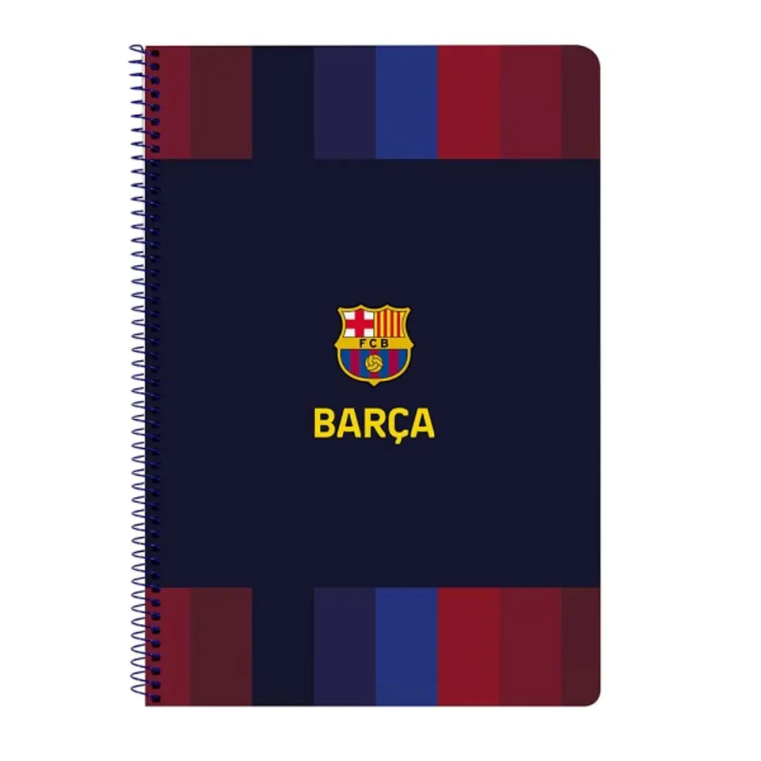Safta F.C.Barcelona 1ª Equipacion 26/27 Libreta con Espiral - Formato Folio - 80 Hojas de 80g/m2 - Cuadricula 4x4mm - Tapas Duras Glasofonadas - 21.5x 1