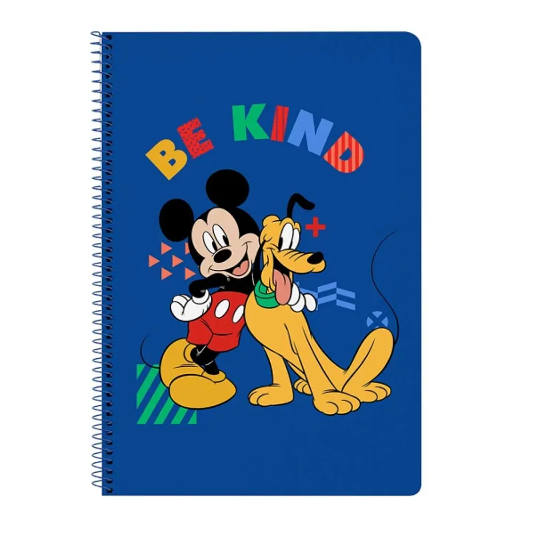 Safta Mickey Mouse Today Libreta con Espiral - Formato Folio - 80 Hojas de Papel 80g/m2 - Cuadriculas 4x4mm - Tapas Duras Glasofonadas - Margen Latera 1