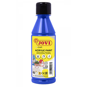 Jovi Jovidecor Acryl Pintura Acrilica - Acabado Satinado - Alto Poder Cubriente - Facil Aplicacion - Resistente al Agua y Jabon - Color Azul