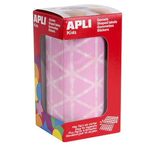 Apli Pack de 2.832 Gomets Triangulares 20x20x20mm - Adhesivo Permanente - Ideal para Actividades Creativas y Desarrollo de Habilidades - Color Rosa