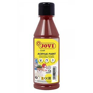 Jovi Jovidecor Acryl Pintura Acrilica Satinada - Alto Poder Cubriente - Facil Aplicacion - Resistente al Agua y Jabon - Color Marrón