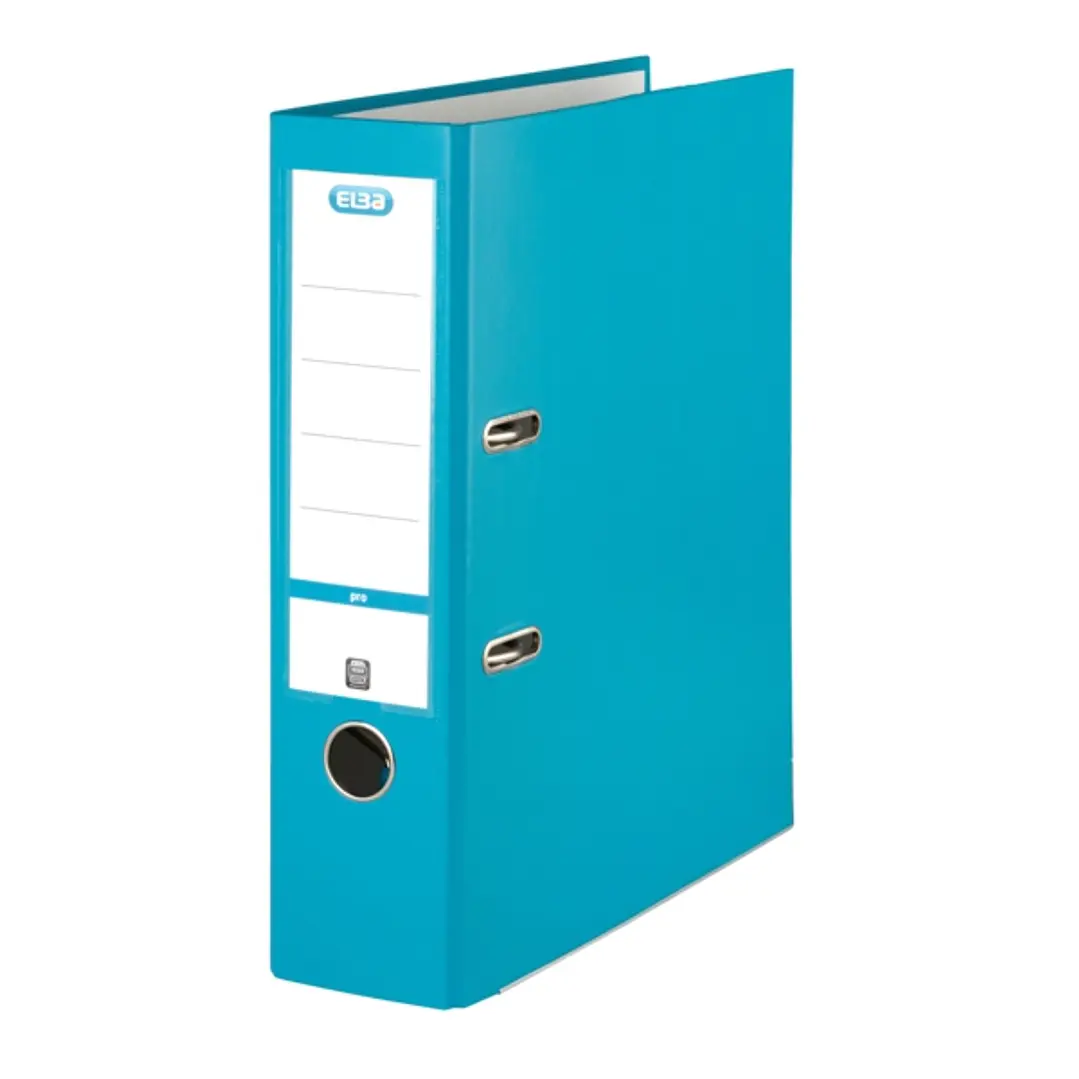 Elba Archivador Palanca Rado Top A4 - Resistente y Duradero - Capacidad para 80mm de Documentos - Diseño Moderno y Elegante - Color Tuequesa 1