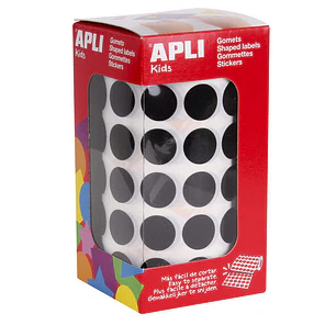 Apli Gomets Redondos Ø 15mm - 59 Hojas Pretroqueladas - 2832 Gomets por Rollo - Adhesivo Base Agua - Normas EN-71 y Cadena de Custodia FSC - Ideal par