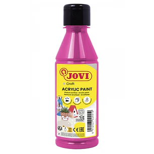 Jovi Jovidecor Acryl Pintura Acrilica Satinada - Alto Poder Cubriente - Facil Aplicacion - Multiusos - Resistente al Agua y Jabon - Color Rosa