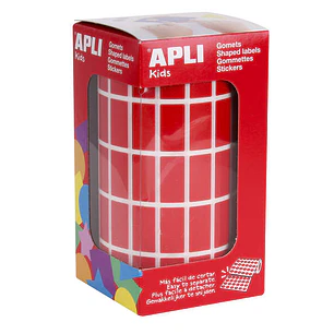 Apli Gomets Rectangulares Rojos - 20x10mm - 59 Hojas Pretroqueladas - 3540 Gomets por Rollo - Ideal para Actividades Infantiles - Cumple Normas de Cal