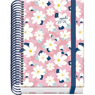 Dohe Camomille Agenda Escolar 25/26 Espiral A6 - Dia Pagina - Papel 70g/m2 - 4 Hojas de Pegatinas - Cubierta de Carton Plastificado - Cierre con Goma 