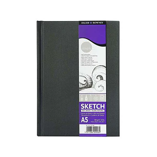 Daler Rowney Simply Cuaderno de Dibujo Cosido A5 54 Hojas 100g/m2 - Cubierta Rigida - Color Blanco
