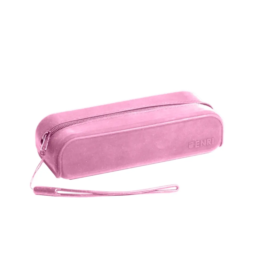 Enri Estuche de 1 Compartimento - Fabricado en Silicona - Asa de Mano - Color Rosa 1