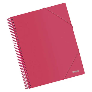 Dohe Carpeta con 20 Fundas Tamaño A4 - Tapa de Polipropileno Opaco de 800 Micras - Fundas Transparentes de 80 Micras - Espiral de Plastico de Color - 