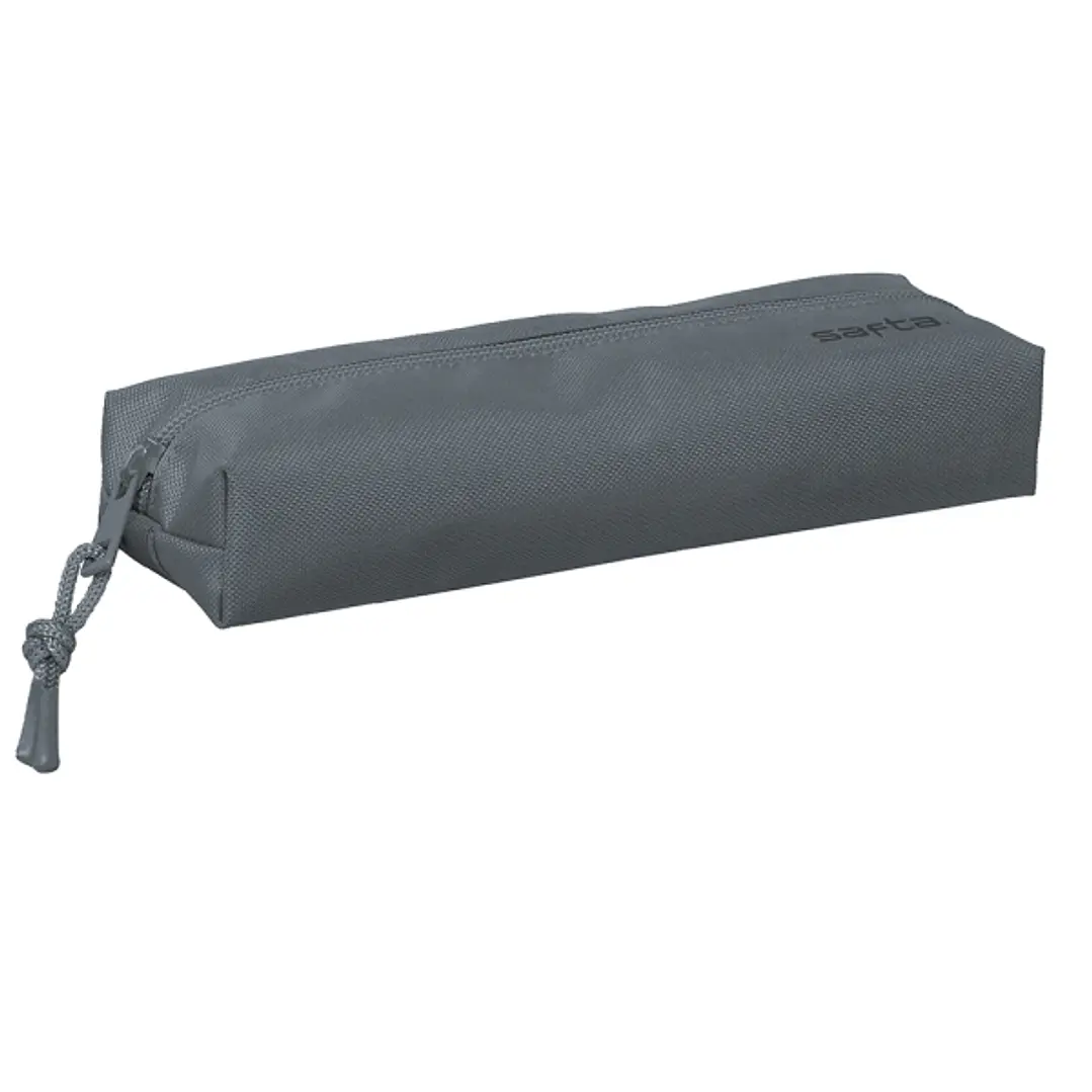 Safta Portatodo - 0.53L - Rectangular - Cremallera - Goma Elastica - 220x70x40mm - Color Gris 1