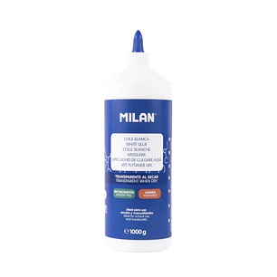 Milan Cola Blanca Liquida 1kg - Botella con Dosificador - Multisuperficies - Color Blanco