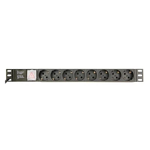 Gembird PDU, 8 tomas Schuko, 1U, 16A, cable de 3 m