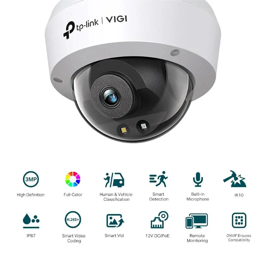 VIGI Cámara IP Domo C230 3MP Plástico Full-Color 4 2