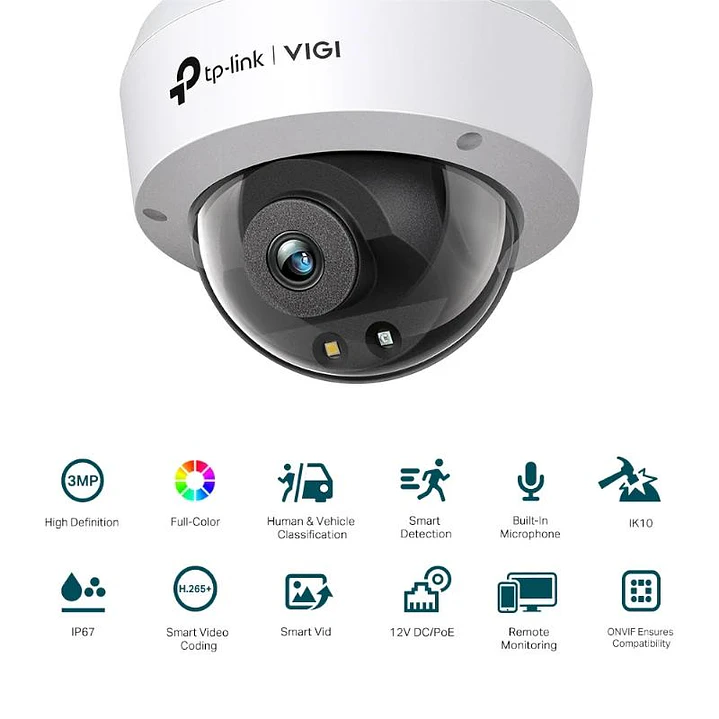 VIGI Cámara IP Domo C230 3MP Plástico Full-Color 4 2