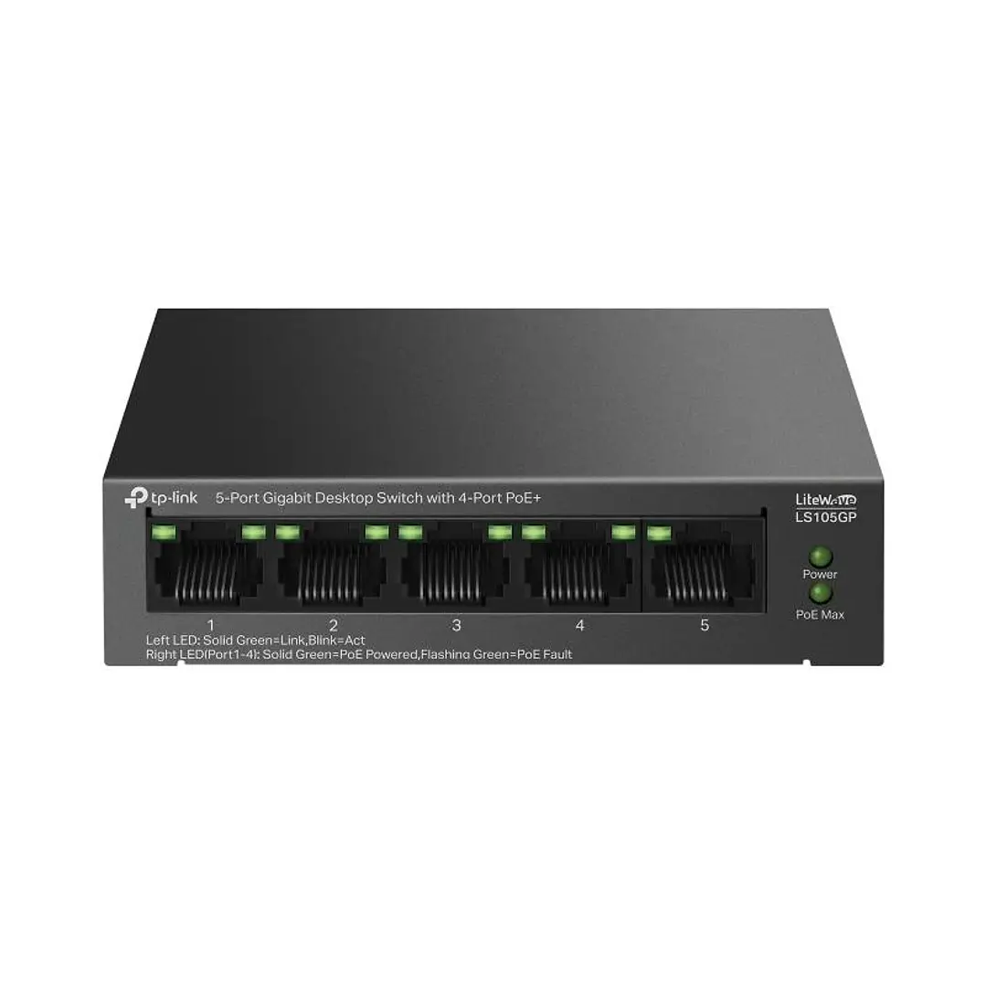 TP-Link LS105GP Switch 4xGb PoE+ 1xGb 65w 4