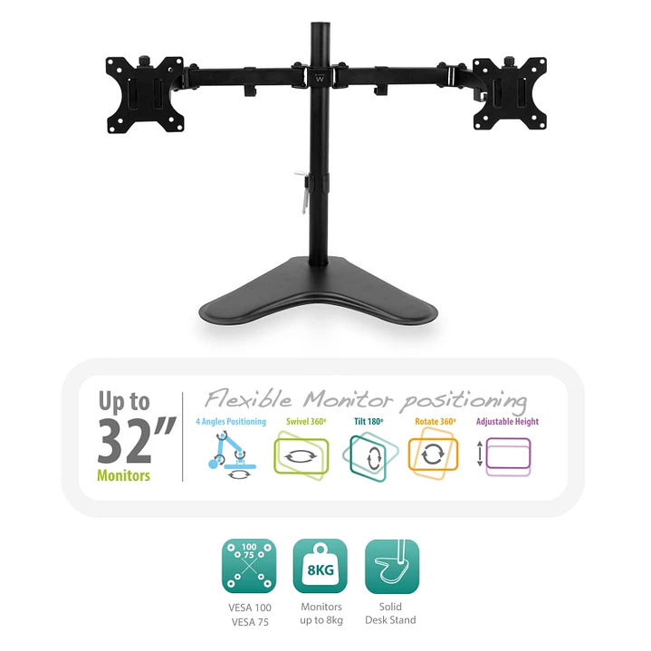 EWENT EW1536 Soporte Sobremesa 2xMonitores 32