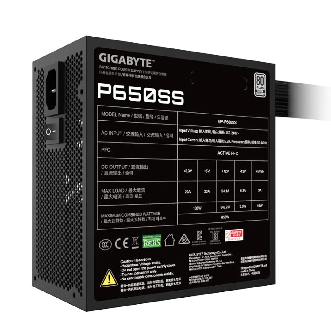 Gigabyte Fuente Alimentación GP-P650SS 650W 80+ 4
