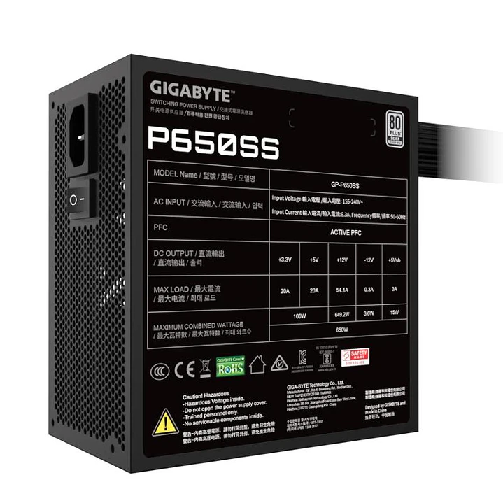 Gigabyte Fuente Alimentación GP-P650SS 650W 80+ 4