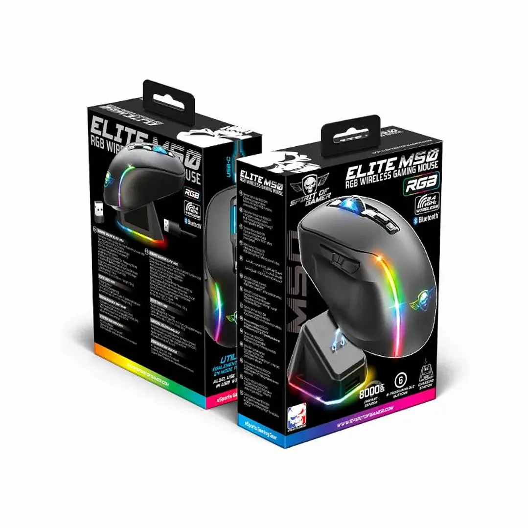 Spirit of Gamer Raton Inalambrico Elite M50 Negro 2