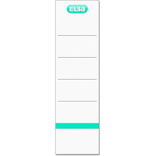 Elba Pack de 10 Etiquetas para Archivadores de 8cm de Ancho - Carton Resistente - Color Blanco