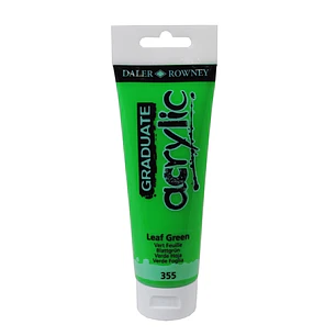 Daler Rowney Graduate Pintura Acrilica - Tubo de Plastico - 120ml - Color Verde Hoja