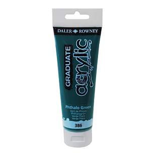 Daler Rowney Graduate Pintura Acrilica - Tubo de Plastico - 120ml - Color Verde Ftalo