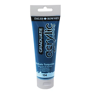Daler Rowney Graduate Pintura Acrilica - Tubo de Plastico - 120ml - Color Turquesa Ftalo