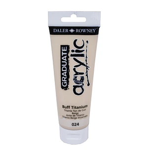Daler Rowney Graduate Pintura Acrilica - Tubo de Plastico - 120ml - Color Titanio Buff