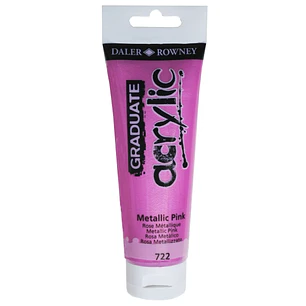 Daler Rowney Graduate Pintura Acrilica - Tubo de Plastico - 120ml - Color Rosa Metalico