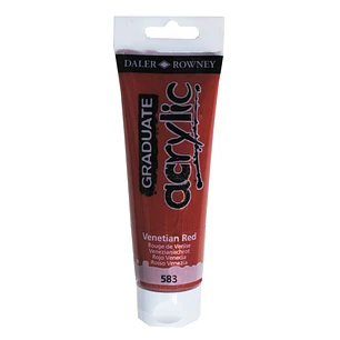 Daler Rowney Graduate Pintura Acrilica - Tubo de Plastico - 120ml - Color Rojo Veneciano