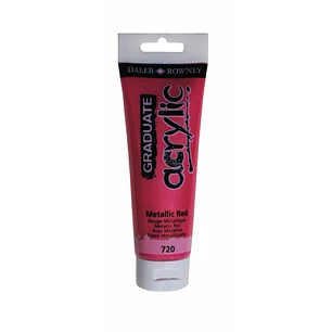 Daler Rowney Graduate Pintura Acrilica - Tubo de Plastico - 120ml - Color Rojo Metalico
