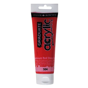 Daler Rowney Graduate Pintura Acrilica - Tubo de Plastico - 120ml - Color Rojo de Cadmio Profundo