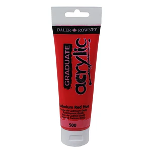 Daler Rowney Graduate Pintura Acrilica - Tubo de Plastico - 120ml - Color Rojo de Cadmio