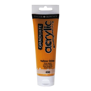 Daler Rowney Graduate Pintura Acrilica - Tubo de Plastico - 120ml - Color Ocre Amarillo