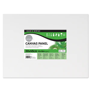 Daler Rowney Simply Carton Entelado - 250g - 30x40cm - Imprimacion Triple - Grano Medio - 100% Algodon sin Acido - 250g - Color Blanco