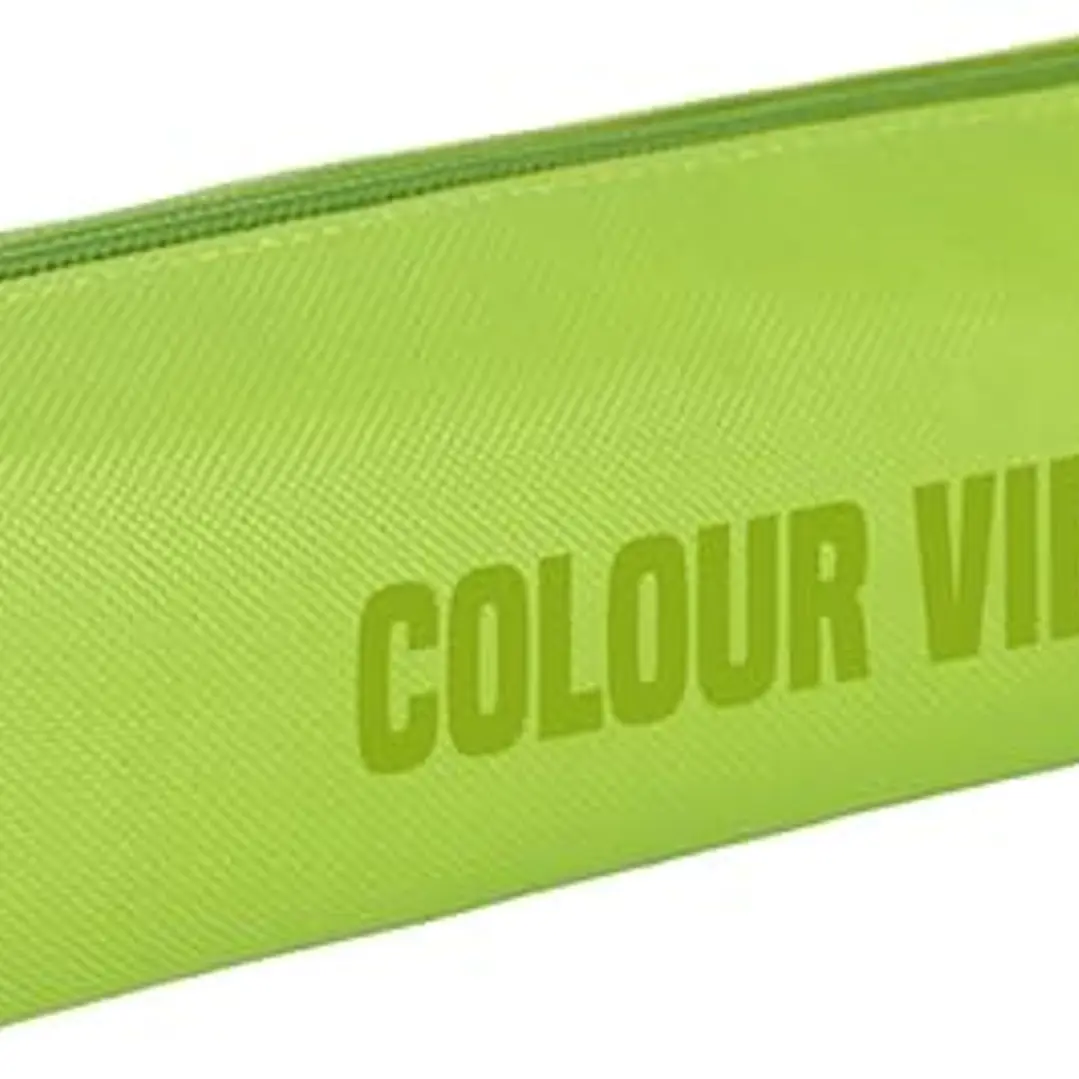 Dohe Colour Vibes Portatodo Cuadrado - Cierre con Cremallera y Tirador de Goma - Color Verde Lima 1