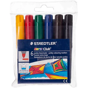 Staedtler Noris Watercolour 341 Pack de 6 Rotuladores de Gran Tamaño - Trazo 3mm Aprox - Lavable Facilmente - Tinta Base de Agua - Colores Surtidos