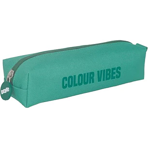 Dohe Colour Vibes Portatodo Cuadrado - Cierre con Cremallera y Tirador de Goma - Color Verde